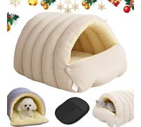 Cat Beds for Indoor Cats, Cozy Monster Cat Bed, with Removable & Washable Cushioned, Dog House Indoor, Dog Beds Cave, Dogs Sleeping Bag, for Cats and Small Dog (Beige, M)