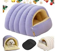Cat Beds for Indoor Cats, Cozy Monster Cat Bed, with Removable & Washable Cushioned, Dog House Indoor, Dog Beds Cave, Dogs Sleeping Bag, for Cats and Small Dog (Purple, M)