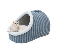Cat Beds for Indoor Cats,Cute Slipper Cat Bed Cave,Cozy Soft Durable Slipper Dog Bed for Small,Anti Slip Bottom Cat Tent Bed,Removable Washable Cushion (Blue, M (21.6X15.7X11.8 inches))