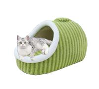 Cat Beds for Indoor Cats,Cute Slipper Cat Bed Cave,Cozy Soft Durable Slipper Dog Bed for Small,Anti Slip Bottom Cat Tent Bed,Removable Washable Cushion (Green, S (17.7X11.8X9.8 inches))