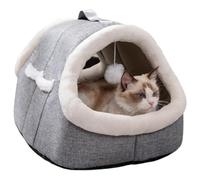 Cat Beds for Indoor Cats, Detachable Covered Cat Bed Winter Cat House, Washable Indoor Cat House Warm Cave Nest for Home Pet Shops