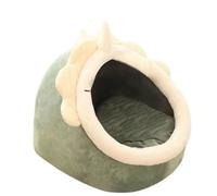 Cat Beds for Indoor Cats, Dinosaur Cat Cave with Semi-Enclosed Design & Removable Cushion, 40x38x34cm Cozy Pet House Bed for Cats and Small Dogs