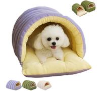 Cat Beds for Indoor Cats, Indoor Cats Beds, Soft and Wammcats House Tent Bed, Cozy Monster Cat Bed, Foldable and Washable (Purple, L（57 * 37 * 28cm）)