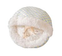 Cat Beds for Indoor Cats,Pet Cave for Puppy and Kitty,Calming Small Shell-Shaped Dog Bed for Small Dogs with Cover Cave,Cozy Warming Fluffy Washable Anti-Slip Pet Sleeping Bag (Blue,Medium)