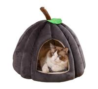 Cat Beds for Indoor Cats, Pumpkin Cat House,Cute Pumpkin Shape Cat Cave Bed Cat Tent with Removable Cushion, Warm Cave Nest Sleeping Bed Puppy House for Cats Small Dogs (Gray, 15 in)