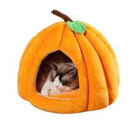 Cat Beds for Indoor Cats, Pumpkin Cat House,Cute Pumpkin Shape Cat Cave Bed Cat Tent with Removable Cushion, Warm Cave Nest Sleeping Bed Puppy House for Cats Small Dogs (Orange, 15 in)
