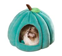 Cat Beds for Indoor Cats, Pumpkin Cat House,Cute Pumpkin Shape Cat Cave Bed Cat Tent with Removable Cushion, Warm Cave Nest Sleeping Bed Puppy House for Cats Small Dogs (Blue-01, 18 in)