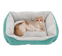 Cat Beds for Indoor Cats, Rectangle Plush Dog Bed Cat Bed Self-Warming Pet Bed, Non-Slip Bottom (Green,Small)