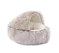Cat Beds for Indoor Pets with Slip-Resistant Bottom, Fluffy Cat Tent Bed House, Kitten Caves House with Removable Washable Cushion Pillow, Pet Caves (60 * 15cm,Style2,Coffee)