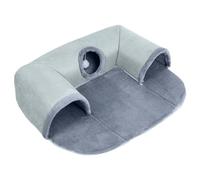 Cat Beds Tunnel Foldable Plush Faux Fleece Cat Couch Play Cave Bed Machine