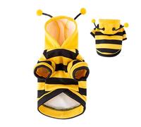 Cat Bee Costume and Pet Outfits for Halloween - Hooded Clothes for Small Dogs, Cats, Kittens, Puppies - Cute Hoodie, Size M