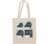 Cat beg for food xD funny meme hello human my old friend Natural Cotton Tote Bag White