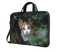 Cat behind the tree Printed Laptop Crossbody Bag Crossbody Briefcase Easy To Use When Traveling For Business 14 inch