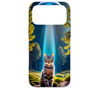 Cat being abducted by Aliens in a UFO Cat Loving Alien fans Case for iPhone 17 Pro Max