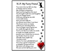 CAT Bereavement Gift Magnet - RIP My Furry Friend - cat loss, sympathy, memorial Flexible Magnet 6" x 4"