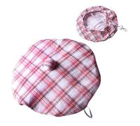 Cat Beret, Puppy French Hat, 5.51-7.09 Inches Portable Adjustable Artist Beanie with Strap Pet Costume Accessory for Birthday Walking Outfit, Red or Black, Many Breeds