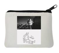 Cat Big City Samurai Sword Perspective Meme Neoprene Coin Purse Pouch 12x9cm White