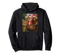 Cat Bigfoot Alien Santa Braai BBQ Christmas Selfie BFF Funny Pullover Hoodie