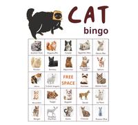 Cat Bingo Game: 32-Player Cat Themed Party for Cat Birthdays, Cat Breed workshop, National Cat Day, and Cat Lovers' Gifts