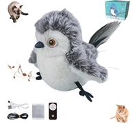 Cat Bird Chase Toy,Interactive Flapping Bird Cat Toy,Catnip Toy Flappy Bird (No Flying),Lifelike Simulated Chirping Flying Bird Cat Toy,Automatic Bird Chaser Toy,Rechargeable Cat Kicker Toy (Type B)