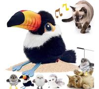 Cat Bird Toy Flapping Flying, 2026 New Rechargeable Flappy Bird Sandpiper, Interactive Cat Toys for Indoor Cats, Touch-Activated Kitten Exercise Toy, Beating WingsCat Kicker with Catnip (Toucan)
