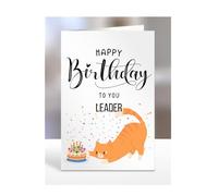 Cat birthday card for Leader, gifts for men, women, female, male, him, her, presents, Happy Birthday to you, from cat, A5-278_155