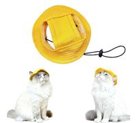 Cat Birthday Hats Yellow: Cat in the Hat Costume | Funny Party Decorations for Cats/Small Pets/Puppy