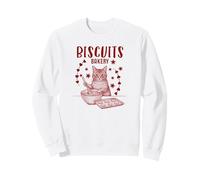 Cat Biscuit Cute Biscuits Bakery Retro Red Print Sweatshirt