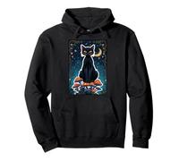 Cat Black Shadow Mystical Magic Feline Witch Soul Power Core Pullover Hoodie