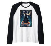 Cat Black Shadow Mystical Magic Feline Witch Soul Power Core Raglan Baseball Tee