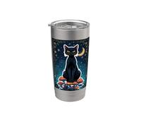 Cat Black Shadow Mystical Magic Feline Witch Soul Power Core Stainless Steel Insulated Tumbler