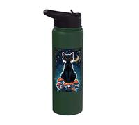 Cat Black Shadow Mystical Magic Feline Witch Soul Power Core Stainless Steel Insulated Water Bottle