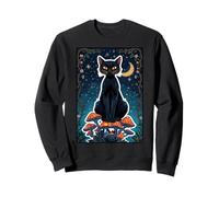 Cat Black Shadow Mystical Magic Feline Witch Soul Power Core Sweatshirt
