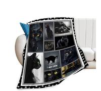 Cat Blanket Soft Cozy Black Cats Throw Blanket Gifts for Cat Lovers Stuff Super Plush Warm Men Women Fleece Flannel Gift Blankets for Kids Adults 50"X40"