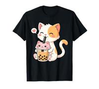 Cat Boba Tea Bubble Tea Kawaii Anime Japanese Neko Girl Teen T-Shirt