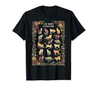 Cat Body Language Behavior Chart Feline Pet Owner T-Shirt