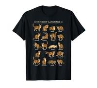 Cat Body Language Behavior Chart Feline Pet Owner T-Shirt