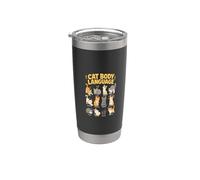 Cat Body Language Chart Cute Cat Lover Educational Pet Stainless Steel Insulated Tumbler