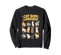 Cat Body Language Chart Cute Cat Lover Educational Pet Sweatshirt
