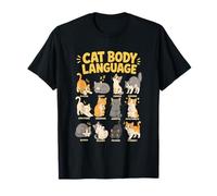 Cat Body Language Chart Cute Cat Lover Educational Pet T-Shirt