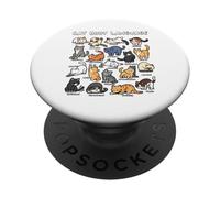 Cat Body Language Chart Cute Kawaii Cat Behavior Guide PopSockets Adhesive PopGrip