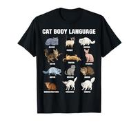 Cat Body Language Chart for Kids - Cute Educational Cats T-Shirt