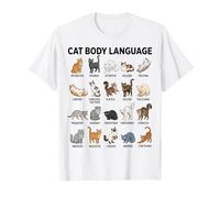 Cat Body Language Chart for Kids - Cute Educational Cats T-Shirt
