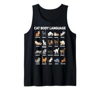 Cat Body Language Chart for Kids - Cute Educational Cats Tank Top