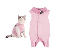 Cat Bodysuit After Surgery Anti-Leaking for Cats Bodysuit for Cats Operation Cat Clothing Skin Disease Recovery Body Cat Clothing After Castration Medical Pet Shirt Cat (Pink, L)