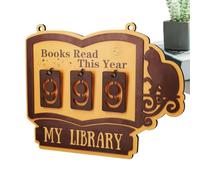 Cat Book Counter - Reading-Tracker, Wooden Labels For Books Read This Year, Hangable Bookshelf Reading Record Label For Bookish Bookworm Wall Corner Study Workplace Home Living Room Library Nook