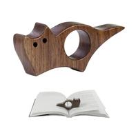 Cat Book Page Holder, Polished Timber Leaf Keeper with Cat Silhouette, Effortless Page Spread for Chunky Novels, Relaxed Single Hand Operation, A Lovely Small Token for Bibliophiles and Cat Lovers
