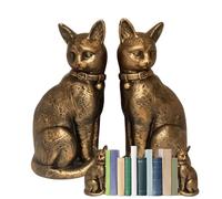 Cat Book Stand for Shelf - 1 Pair of Non-Slip Cat Shaped Statuettes | Bookends for Books - Ideal for Library, Living Room, Bedroom, Student Area, Enthusiast Readers