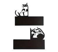 Cat Bookends | Cute Funny Metal Black Cat Bookends - Cute Book Ends,for Desk Bookshelf Shelf Home Office Library Room