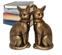 Cat Bookends - Pair Resin 19x7.5x18.4cm, Sculpture Pack | Elegant Stable Literary Advantage, Home Application On Shelf For Kids, Teacher, Reader, With Figure